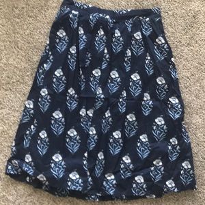 Loft Floral Midi Skirt